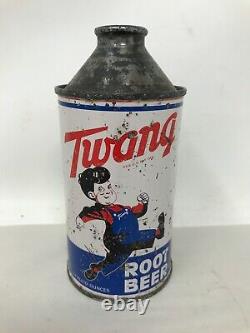 Rare Twang Root Beer Cone Top Can 12 Fluid Ounces