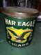 Rare VINTAGE ADVERTISING GREEN WAR EAGLE Cigar CANISTER TIN Can 2 For 5 cents