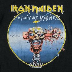 Rare VTG Iron Maiden Can I Play With Madness 1988 Seventh Son Tour T Shirt 80s M