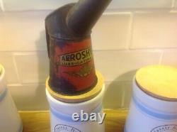 Rare Vintage 1920 oil Pouring can AEROSHELL Lubricanting Oil 1/2 Pint
