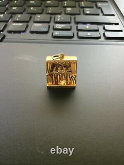 Rare Vintage 9ct Gold Charm Articulated Can Can Cabaret Dancers HM 4.56g