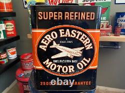 Rare Vintage Aero Eastern Motor Oil 2 Gallon Empty Can Excellent Condition