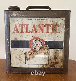 Rare Vintage Atlantic Motor Oil One Gallon Can -1 Gal in Very Good Condition