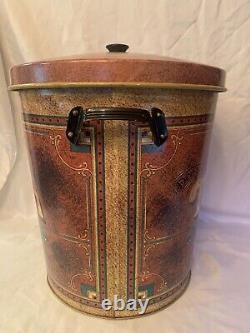 Rare Vintage Ballonoff Metal Trash Can With Lid DEE LUX Art Deco Waste Basket
