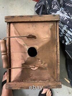 Rare Vintage Copper, wood Water Carrying Can