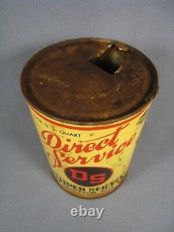 Rare Vintage Direct Service Super Ser-Vis Pennsylvania one Quart oil can