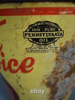 Rare Vintage Direct Service Super Ser-Vis Pennsylvania one Quart oil can