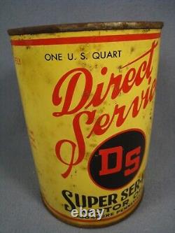 Rare Vintage Direct Service Super Ser-Vis Pennsylvania one Quart oil can