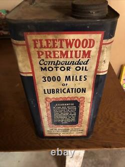 Rare Vintage FLEETWOOD Aero Craft 2-gallon Motor Oil Can Excellent Piece