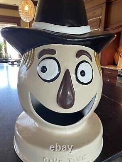Rare Vintage Game Time Scare Crow Carnival Circus Bean Bag Trash Can Topper