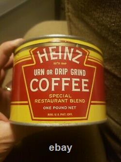 Rare Vintage Heinz Urn Drip Grind Coffee tin can 1 Lb restaurant blend