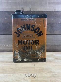 Rare Vintage Johnson Medium Motor Oil 1 Gallon Can Chicago IL