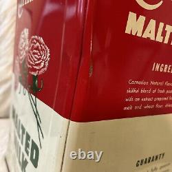 Rare Vintage LARGE Carnation Malted Milk 25 Lbs Metal Container Los Angeles