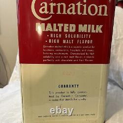 Rare Vintage LARGE Carnation Malted Milk 25 Lbs Metal Container Los Angeles