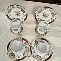 Rare Vintage Lot Of 8 pcs Shelley Dubarry #13395, C1920 Coffee Cup Can & Saucer