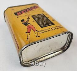 Rare Vintage Matador Insect Spray Poison Metal Advertising Tin Litho Can EMPTY