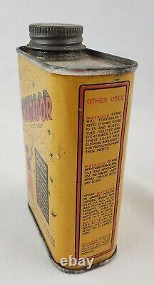 Rare Vintage Matador Insect Spray Poison Metal Advertising Tin Litho Can EMPTY