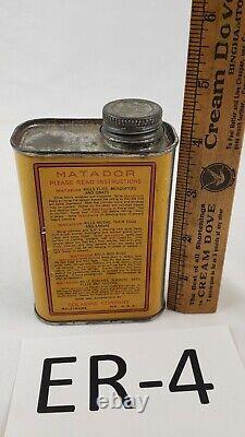 Rare Vintage Matador Insect Spray Poison Metal Advertising Tin Litho Can EMPTY