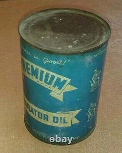 Rare Vintage Nourse Oil Co. Kansas City Quart Four Viking Oil Can Full