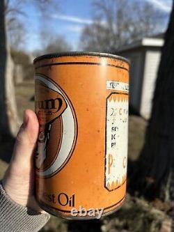 Rare Vintage Oilzum 1 Quart Oil Can Oswald Graphic Can White And BAGLEY Co