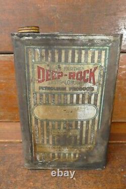 Rare Vintage Original DEEP ROCK Motor Oil 5 Gallon Square Can Shaffer Oil Co