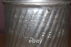 Rare Vintage Phillips 66 Butler Mfg. Oil Gas 5 Gallon Metal Can Sign NICE