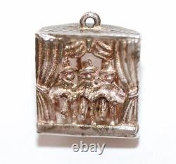 Rare Vintage Sterling Silver Moving French Can Can Dancers Mechanical Charm
