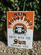 Rare Vintage Sun Insurance Enamel Sign (classic Car Automobilia Motor Oil Can)