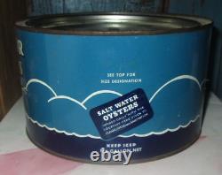 Rare Vintage Superior Half Gallon Oyster Tin Can-packer De 7