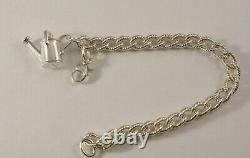 Rare Vintage Tiffany & Co Sterling Silver Watering Can And Cable Bracelet 7.5