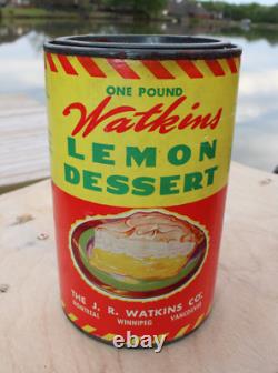 Rare Watkins Lemon Dessert Can With Label Great Graphics Canada Nice