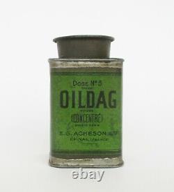 Rare antique E. G. Acheson Oildag oil can tin. Collectible