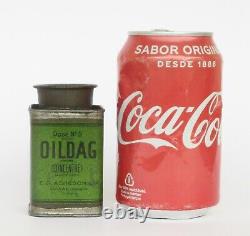 Rare antique E. G. Acheson Oildag oil can tin. Collectible