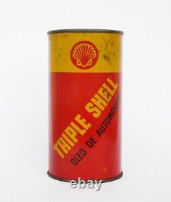 Rare antique Triple Shell one quart motor oil tin can. Collectible