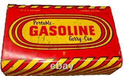 Rare design vintage antique 2.5 Gallon Gasoline Gerry Can Red & Yellow from USA