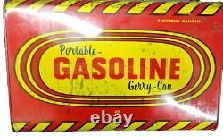 Rare design vintage antique 2.5 Gallon Gasoline Gerry Can Red & Yellow from USA