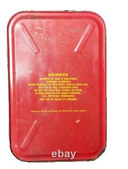 Rare design vintage antique 2.5 Gallon Gasoline Gerry Can Red & Yellow from USA