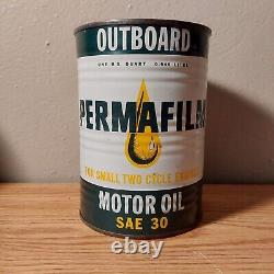 Rare''permafilm'' Outboard Motor Oil Quart Can (full)