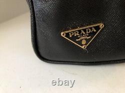 Rare vintage 90's Prada Black vinyl Handbag w Keys- Missing Lock