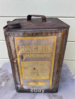 Rare vintage Western Auto Long Run Pure Motor Oil can rocker