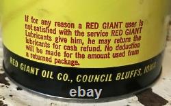 Red Giant Oil Full Unopened Quart Can Vintage Paper Cardboard Can Super Rare