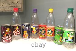 SIMPSONS rare Lot of 8 Soda Cans Bottles UK 1998 Bart Krusty Cola Homer Lisa