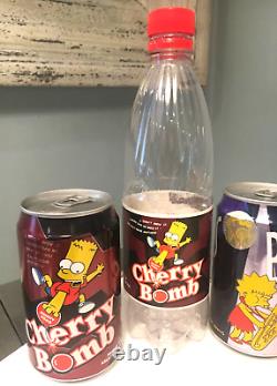 SIMPSONS rare Lot of 8 Soda Cans Bottles UK 1998 Bart Krusty Cola Homer Lisa