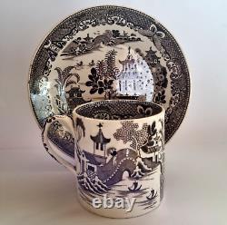SPODE Porcelain Oriental Design Coffee Can & Saucer 1850 RARE DESIGN ANTIQUE VG+