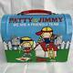 Sanrio PATTY and JIMMY Lunchbox Tin Can Metal Case 1976 Vintage Rare From Japan
