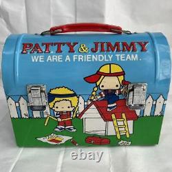 Sanrio PATTY and JIMMY Lunchbox Tin Can Metal Case 1976 Vintage Rare From Japan