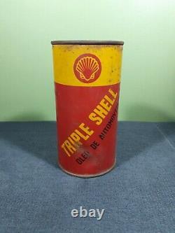Shell Oil Can Triple Shell Stickman 1/4 Gallon Rare