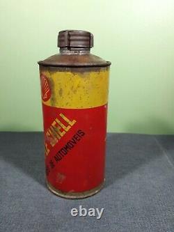 Shell Oil Can Triple Shell Stickman 1/4 Gallon Rare