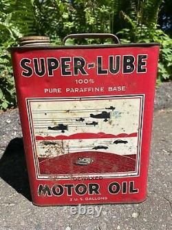 Super Lube Motor Oil Detroit Rare 2 Gallon Can Fair/Good Best Offer! (1835)
