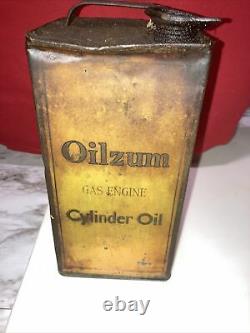Super Rare Holy Grail Of Collecting antique Oil Cans OILZUM Square oil can
